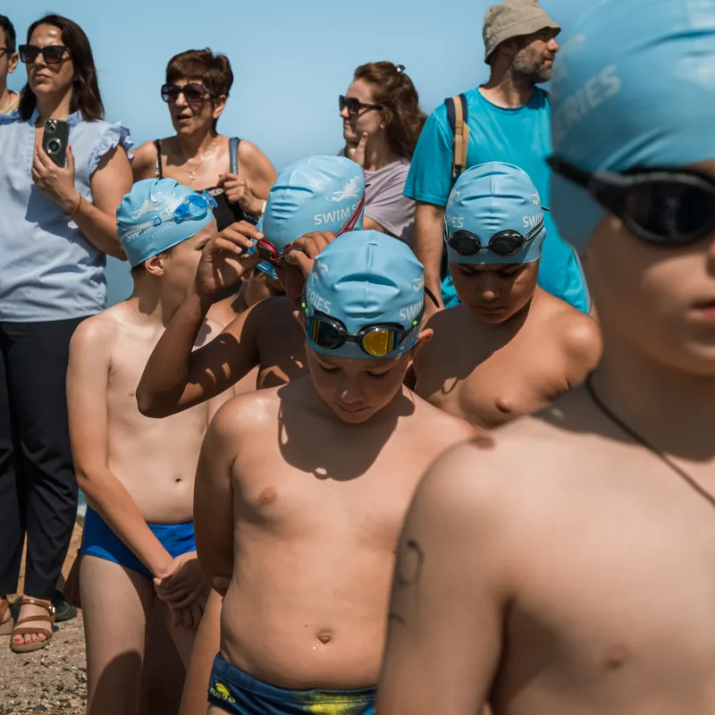 Young swimmers preparing for Cyprus Swim Series race